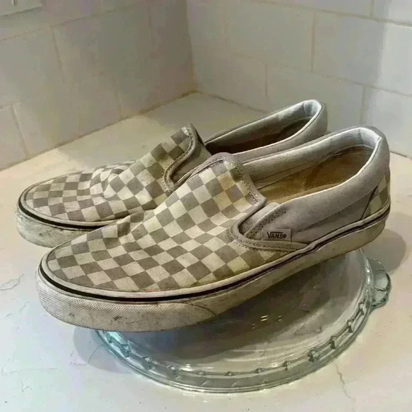 Vans Slip on Gray White Checker - Picture 2 of 11